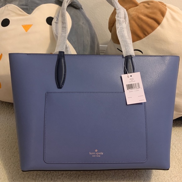 KATE SPADE ADEL LARGE TOTE SHOULDER BAG Bluebrycml - Picture 2 of 9